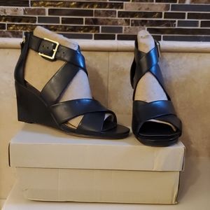 Clarks Black wedge shoes